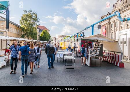 BERLIN, GERMANY - AUGUST 28, 2017: Antiques and Book Market near Bode Museum in Berlin. Stock Photo