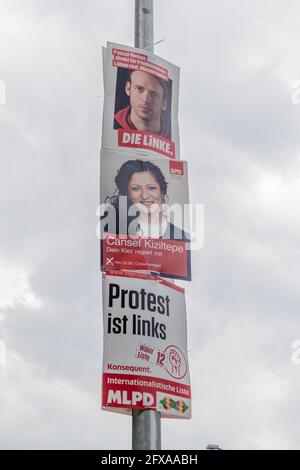 BERLIN, GERMANY - SEPTEMBER 1, 2017: Election posters of various parties before 2017 Federal election. Stock Photo