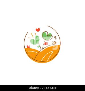 Bakery and pastry eco shop round logo design Stock Vector