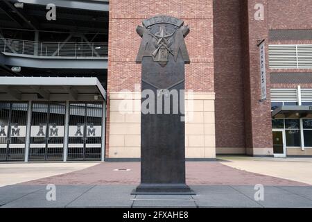 A general view of the Corps of Cadets Monument at Kyle Field, Wednesday, May 26 2021, in College Station, Tex. The stadium is the home of the Texas A& Stock Photo