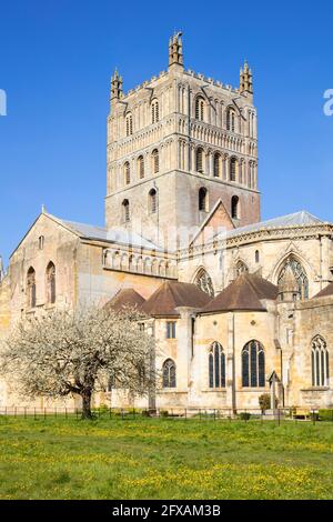 Tewkesbury Abbey tewkesbury Parish church or the Abbey Church of St Mary the Virgin Tewkesbury, Gloucestershire, England, GB, UK, Europe Stock Photo