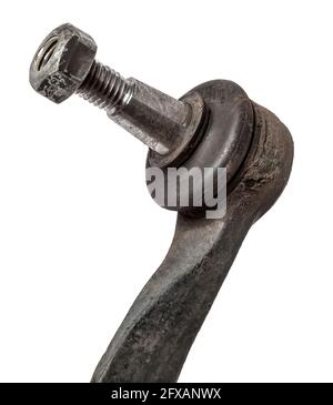 Ball joint on the lever of the car, part of the front suspension of the vehicle for repair and replacement in a vehicle repair shop. Spare parts catal Stock Photo