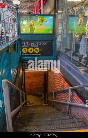 New York, USA, January 26, 2020: The New York Subway is a metropolitan transportation system serving New York City in the United States. Stock Photo