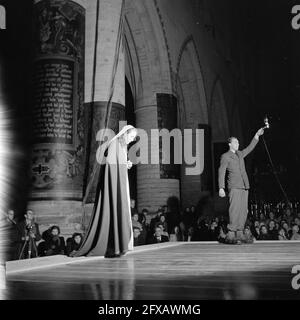Christmas play in the Grote of St. Bavokerk, Haarlem, December 17, 1945, The Netherlands, 20th century press agency photo, news to remember, documentary, historic photography 1945-1990, visual stories, human history of the Twentieth Century, capturing moments in time Stock Photo