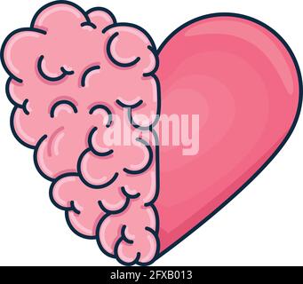 brain and heart Stock Vector