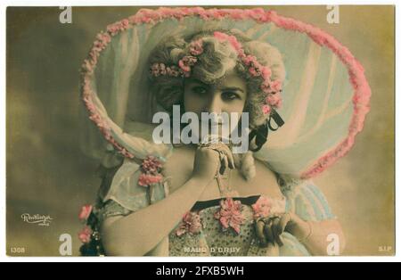 Léopold-Émile Reutlinger vintage portrait photograph of Maud d'Orby, opera singer, actress and art model. Stock Photo