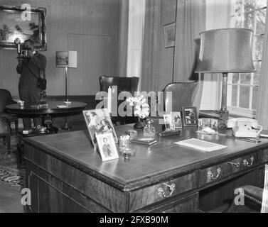 Interior Drakensteyn Castle (study), April 2, 1963, Interior, The Netherlands, 20th century press agency photo, news to remember, documentary, historic photography 1945-1990, visual stories, human history of the Twentieth Century, capturing moments in time Stock Photo