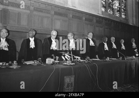 International Court of Justice in The Hague gives judgment on complaint by Australia concerning French nuclear tests, overview, 22 June 1973, JUSTICE, overviews, judgments, The Netherlands, 20th century press agency photo, news to remember, documentary, historic photography 1945-1990, visual stories, human history of the Twentieth Century, capturing moments in time Stock Photo