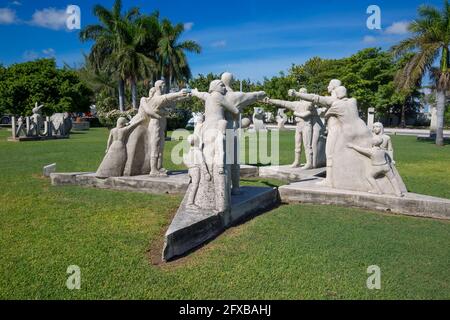 Cancun, Mexico - 20 March, 2020: Sculptures Garden near Fonatur and Casa Maya Hotel near scenic public beaches in Zona Hotelera Stock Photo