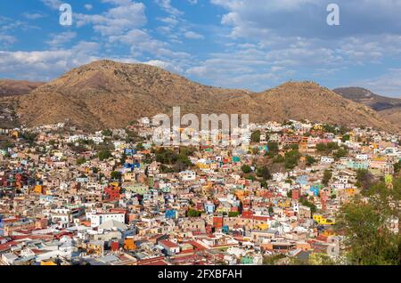 Guanajuato panoramic view from a scenic city lookout. Stock Photo