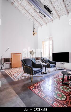 Interior of living room in loft apartment Stock Photo