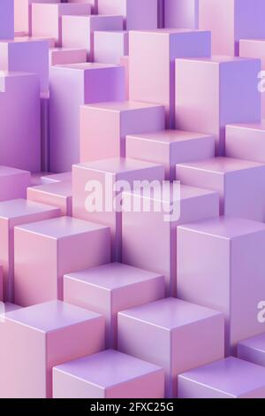 3D illustration of pink and purple cubes Stock Photo - Alamy