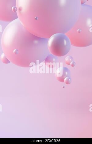 3D illustration of purple and pink spheres sliding Stock Photo - Alamy
