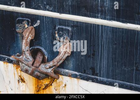 Close up of anchor of old ship Stock Photo