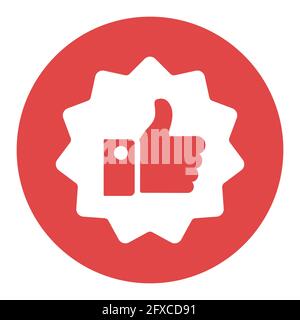 Thumbs up white glyph icon. Vector like. E-commerce sign. Graph symbol for your web site design, logo, app, UI. Vector illustration, EPS10. Stock Vector