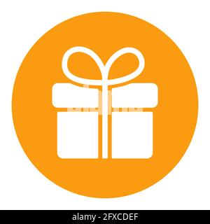 Gift vector white glyph icon. E-commerce sign. Graph symbol for your web site design, logo, app, UI. Vector illustration, EPS10. Stock Vector