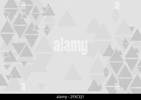 Abstract background made from triangles, gray pattern, symmetrical geometric shapes, vector background, geometry template, black and white banner Stock Vector