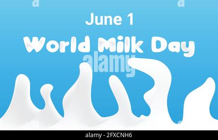 World Milk Day Vactor Banner Background Illustration. Awareness Campaign Vector Background, Banner, Poster, Card Template. Stock Vector