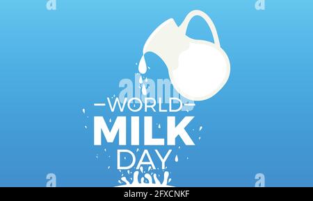 World Milk Day Vactor Banner Background Illustration. Awareness Campaign Vector Background, Banner, Poster, Card Template. Stock Vector