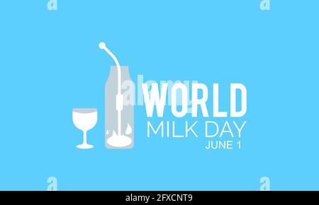 World Milk Day Vactor Banner Background Illustration. Awareness Campaign Vector Background, Banner, Poster, Card Template. Stock Vector