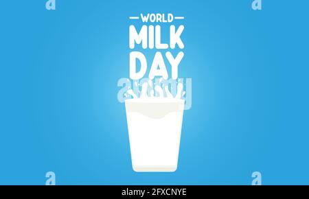World Milk Day Vactor Banner Background Illustration. Awareness Campaign Vector Background, Banner, Poster, Card Template. Stock Vector