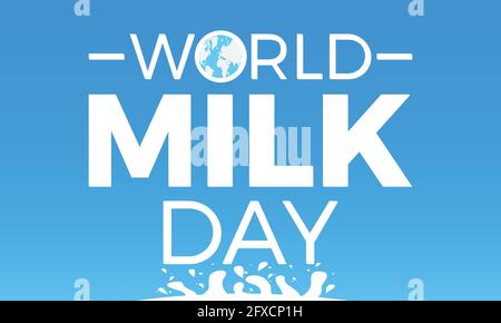 World Milk Day Vactor Banner Background Illustration. Awareness Campaign Vector Background, Banner, Poster, Card Template. Stock Vector