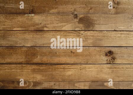 Retro style vintage brown painted wooden textured boards as background front view close-up Stock Photo