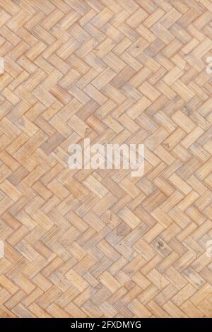 Closeup old and dirty seamless bamboo weave texture background Stock Photo