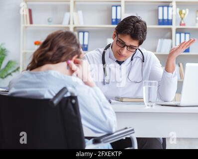 The doctor sharing discouraging lab test results to patient Stock Photo