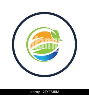 happy earth day logo illustration design template Stock Vector
