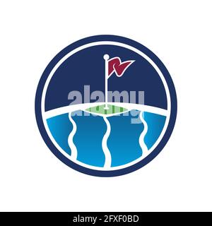 circle simple golf logo design vector template illustrations Stock Vector