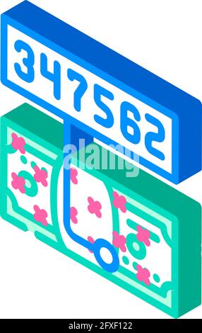 tagged money isometric icon vector illustration Stock Vector