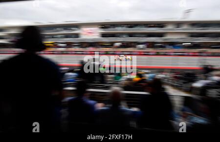 Austin, TX, USA. 23rd May, 2021. Kyle Busch drives the Joe Gibbs Racing Toyota down the front straightaway during the EchoPark Automotive Texas Grand Prix on Sunday, May 23, 2021 at Circuit of the Americas in Austin, TX. Austin McAfee/CSM/Alamy Live News Stock Photo