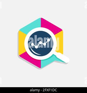new simple graph in hexagon for economics corporate business finance marketing logo vector Stock Vector