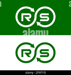 new infinity RS on the circle style logo design vector graphic concept illustrations Stock Vector