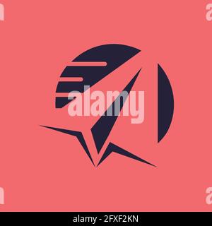 stylish negative style paper plane logo design vector concept Stock Vector