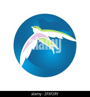 silhouette of Birds flying swallow bird logo vector design Vector illustration Stock Vector