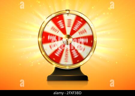 Premium Vector  Casino spinning fortune wheel realistic. rotating  roulette, lottery game isolated. gambling business