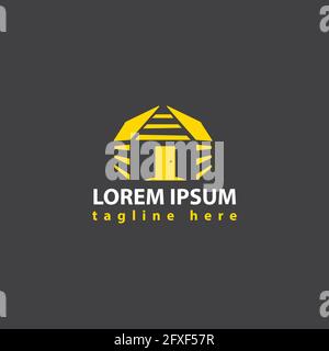 nice and simple log woods cabin logo design vector illustration Stock Vector