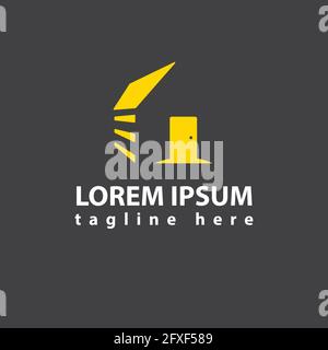 nice and simple log woods cabin logo design vector illustration Stock Vector