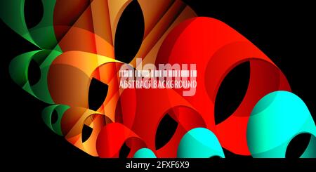 Abstract colorful background template with blended multiple geometric objects Stock Vector