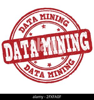 Data mining grunge rubber stamp on white background, vector illustration Stock Vector
