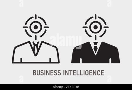 Business intelligence icon. Vector illustration isolated on white. Stock Vector