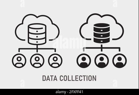 Data collection icon. Vector illustration isolated on white. Stock Vector