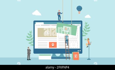 Web development concept  vector banner illustration Stock Vector