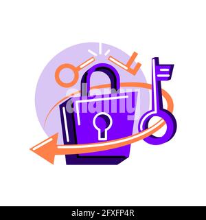 Change password. Vector icon in bold line style Stock Vector