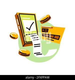 Successful payment. Vector icon in bold line style Stock Vector