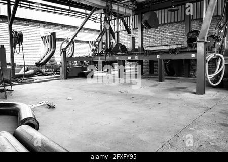 RUSTENBURG, SOUTH AFRICA - Jan 06, 2021: Rustenburg, South Africa - February 9, 2015: Steel and pipe manufacturing and fabrication workshop Stock Photo