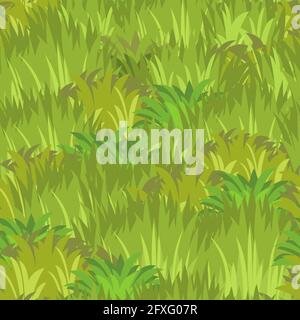 Seamless pattern. Meadow with dense grass, flowers and butterflies ...