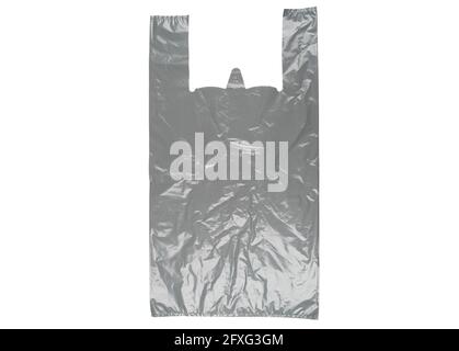 Plastic bag isolated on white background. Empty plastic bag isolated. Stock Photo